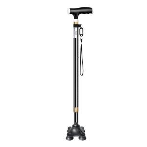 LEZHONGFU | Anti-Slip Light Adjustable Quad Walking Cane