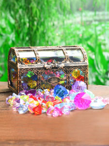 Childrens Gemstone Toy Crystal Diamond Cartoon Stickers 3D Reward Decoration Treasure Box Toy for Princess Girls