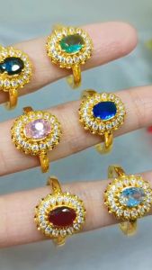 Jewelry Cincin Terbaru Fuji Wanita Korea Zirkon Cincin Titanium Anti Karat Lapis Emas Aksesoris Elegant Fashion Mewah Hadiah Ulang Tahun Perhiasan