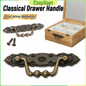 C.N Bronze Color Classical Vintage Retro Carving Drawer Handle Cabinet Furniture Handle 1Pc