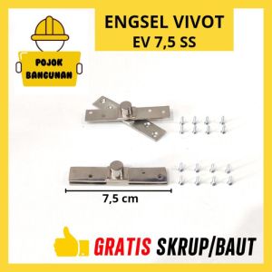 HINGE ENGSEL PIVOT PINTU JENDELA BESAR KUNINGAN STAINLESS ALUMUNIUM OTOMATIS KACAL EV 25 SS
