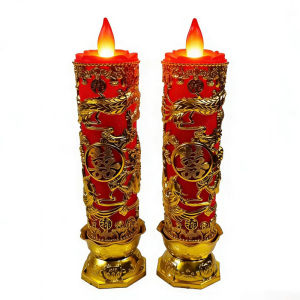 Wedding Candles Pair Dragon And Phoenix Electronic Happy Words Candles Long Burning Lights Wedding Room Celebration Ceremony