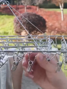 20/30/40/50/60 Clips Stainless Steel Clothes Hanger Multi Clip Windproof Stainless steel sock rack
