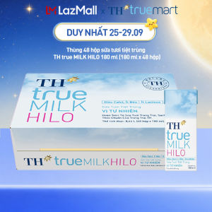 Thùng 48 hộp sữa tươi tiệt trùng TH true MILK HILO vị tự nhiên 180 ml (180 ml x 48)