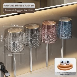 Kaman | Wall-mounted Suction Cup Toothbrush Holder Rack