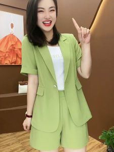 Internet Celebrity Fried Street Casual Shorts Suit Womens 22 Summer Clothes New Arrival Western Style Fashion Youthful-Looking Two-Piece Set Small