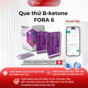 [YTECH] Mua 10 Que Tặng Máy | Mua Que Thử Ketone Tặng Máy Đo 6 Chỉ Số Fora 6 + Kim