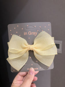 Childrens Headwear 2024 Spring Summer Tulle Three-layer Large Bowknot Girls Hair Clip Princess Birthday Hair Accessories