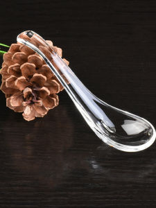 High-End Transparent Crystal Glass Spoon Heat Resistant Lead-Free Soup Spoon Dessert Spoon Premium Quality Kitchen Utensils