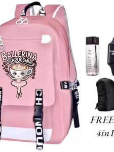 Tas Ransel Sekolah Anak Terbaru Perempuan Lagi Viral BALLERINA CAPPUCINA 0208 Tas Ransel Anti air 40X30X12