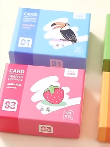 Doodle Flash Card Kids Early Education Card Fruit Animal Erasable Reuse Toy Gift