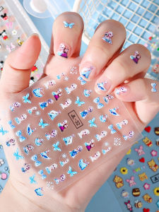 QIFUXING | Elsa Snow Princess 5D Embossed Decorative Nail Stickers