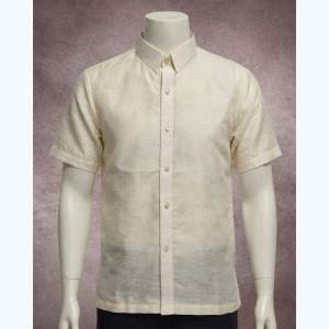 【 PREMIUM 】Plain Polo Barong Piña Jusilyn Short Sleeves