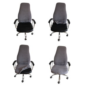 Bọc Ghế Máy Tính Phòng Làm Việc Dày Màu Trơn Chống Bụi Bằng Vải Dệt Nổi Bọc Ghế Tách Rời Đơn Giản Hiện Đại