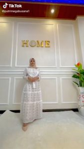 CLASSIC Dress Dewasa Gamis brokat putih Baju Muslim Ibu dan Anak Lebaran Terbaru Couple mom and kids Kondangan