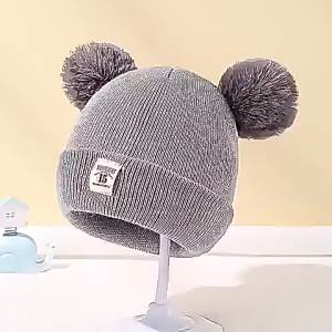 ZTOYL Cute Winter Hat Solid Color Wool Knitted Bonnet Bebe Newborn Baby Hat Pompom For Kids Boys Girls Children Warm Cap