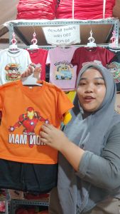 Baju Kaos Setelan Motif Ironman Superhero Anak Laki-laki Keren 1 - 10 Tahun - Hypelane Kids