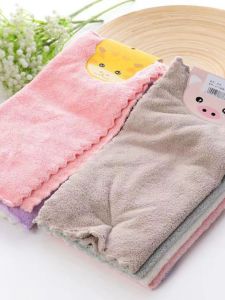 Coralline Fleece Cleaning Cloth Non-Falling Hair Absorbent Kitchen Towel Children Dishwashing Cloth Home Personal Cleaning Tool