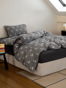 Mercury | Cotton Knit 4-Piece Set Bed Skirt