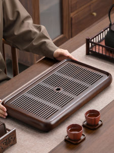 SHANGYANFANG | High-Quality Ebony Tea Tray with Water Storage and Drainage Function