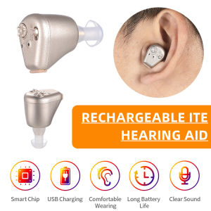 Upgraded Mini Rechargeable ITE Hearing Aid Invisible Hearing Amplifier for Elderly Adult Children
