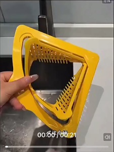 MLADEN Magnetic Kitchen Sink Strainer Basket One-Button Open Design Removable Fine Mesh Filter Dishwasher Safe Draining Rack