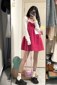 สไตล์เกาหลี เชือกแขวนคอ เดรส ผู้หญิง สูง เอว พรางหุ่น กระโปรงสั้น หวานและเผ็ด ฤดูร้อน เซ็กซี่ ทรงเอ ผ้าฝ้าย และผ้าลินิน เดรส