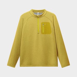 Bananain | Wool Warmth Mens Half-Zip Long Sleeve T-Shirt