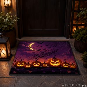VIVIKAMA Halloween Pumpkin Felt Rug Soft and Slip-resistant Entry Floor Mat Bathroom Door Mat Home Decoration