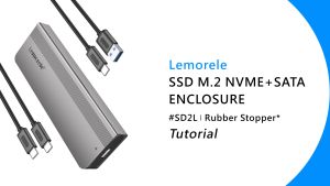 Lemorele SD2L M.2 NVMe SSD chassis toolless USB C 3.1 Gen 2 10Gbps NVMe 6Gbps SATA PCIe B key and M key external hard drive chassis compatible with various Windows Mac OS Android iPad M1