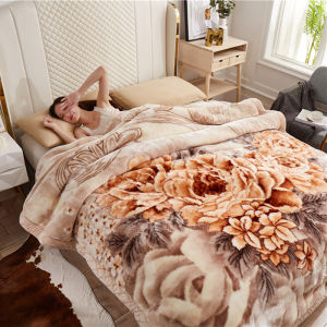 High-End Blanket Wedding Double-Layer Blanket Bright Red Three-Dimensional Carved Double Thick Blanket Dowry Quilt Winter Velvet Blanket