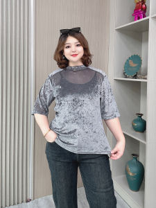 Fashionable round Neck Loose Fit mid Sleeve Base Shirt for plus Size Women Spring Autumn New Style Comfortable Slimming T-Shirt