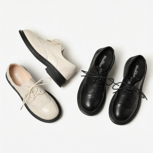 MIOLLIBARN | Retro Soft Leather Brogues Wide Band for Women