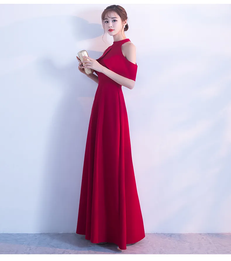 Evening Dress for Women 2018 New Halterneck Long Elegant Slim