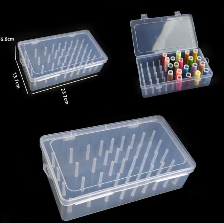 Clear Sewing Thread Storage Box 42 Pieces Spools Bobbin Carrying