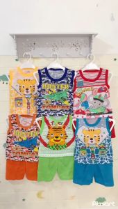 PROMO BUNDLE SETELAN LEKBONG BAJU ANAK 5 PASANG DAN GRATIS 1 PASANG ANAK LAKI-LAKI 0-10 BULAN Katun Bayi