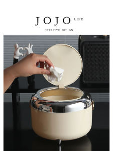 Cute Desktop Trash Can Office Living Room round Shape 5L Capacity Household Personal Cleaning Tool PET Material