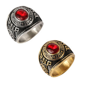 PNP Solid Bull Ring for Men 316L Stainless Steel Gift Size 7-13