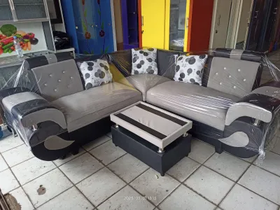 SOFA L SUDUT MINIMALIS UK 2m x 2m ( FREE ONGKIR 15KM )
