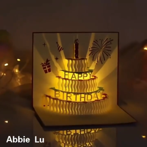 🇸🇬 3D birthday card light and music pop-up cards abbie lu
