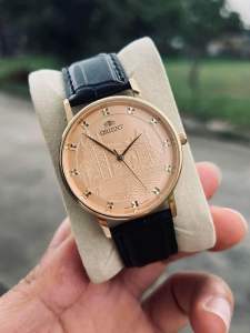 Đồng hồ nam orientt size 39mm mặt đồng xu máy pin Miyota Nhật kính sapphire chống trầy dây da bò bảo hành máy và pin chống nước đầy đủ