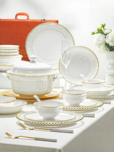 JINGDITAOCI | Elegant Home-use Ceramic Bone China Dinnerware Set