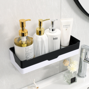 Thejoyful ชั้นวางของในห้องน้ำ Wall shelf ชั้นวางของติดผนัง  ชั้นวางของติดผนังไม่ต้องเจาะ ชั้นวางห้องน้ํา กาวติดแน่น