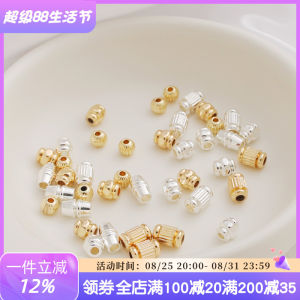 ลูกปัดทองแดงชุบทอง 14K ลูกปัดลูกแพร์สีเขียวมะกอก ลูกปัดรูใหญ่ ลูกปัดรูเล็ก ลูกปัดทรงกลวงสำหรับทำเครื่องประดับ DIY