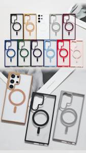 Luxury Candy Color Magnetic For Magsafe Case For Samsung S22 S23 S24 FE S25 Ultra Plus Edge Clear Shockproof Bumper Back Cover