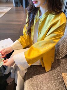 New Chinese Style Yellow Jacket Traditional National Fashion Tang Costume Outerwear Premium Feeling Short Trendy Womens Short Coat
