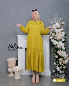 MIDI DRESS KATUN TWILL ORY HALIS FASHION/MIDI TWILL KERAH  ORY HALIS