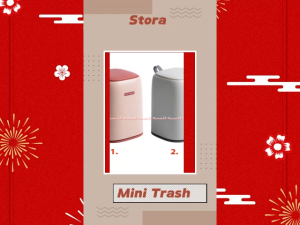Stora 1.2L Mini Trash Bin White Pink Tempat Sampah Kecil Cocok Dimeja Warna Pink Putih Desain Minimalis