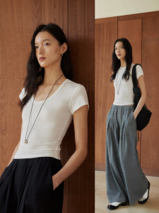 epoque de rueen | High Elasticity Fitting Versatile Casual Short Sleeve T-Shirt