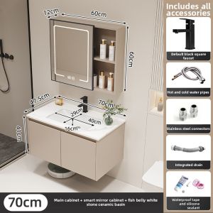 Ceramic Integrated Bathroom Vanity Sink